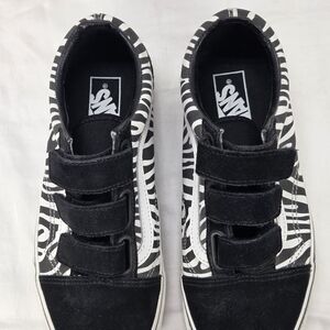 Vans Black and White Zebra Print Sneakers Women's Animal Print Size 9